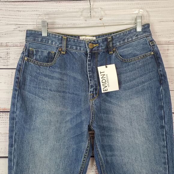 EVIDNT Los Angelos Malibu Crop Jeans Sz 30 Dip Dyed Two Toned Capri NWT Festival - Picture 6 of 15